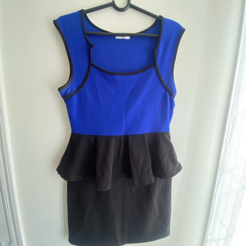 Black and blue dress